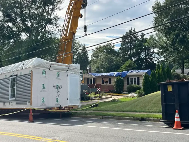 Vienna home prepared for second story modular addition